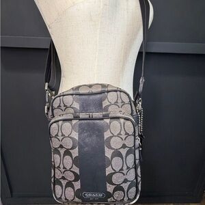 Coach Leather Black and Gray Men's Bag